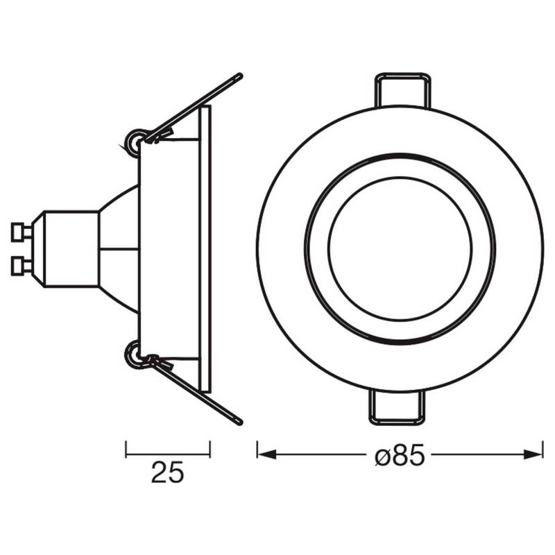OSRAM Deckenstrahler Spot LED GU10 weiß Smart Steuerung App 2700K 8,5cm Strahler - 4058075853737