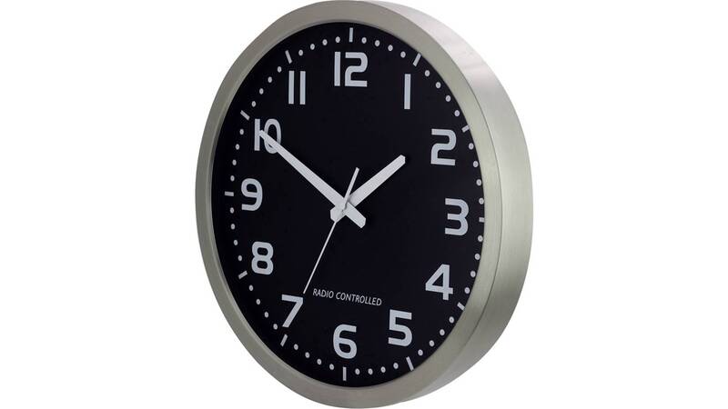 M601508 Funk Wanduhr 40cm Aluminium Uhr 40 cm analog Aluminium - 4044685500697