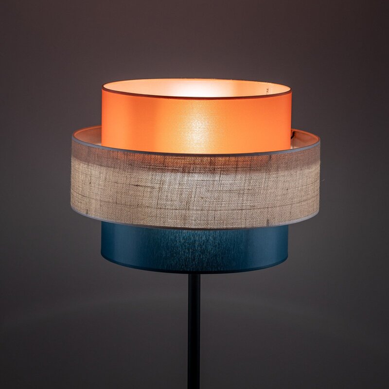 Stehleuchte Trio Juteschirm orange naturbraun petrol Stehlampe Lampe Leuchte266 - 5901780564520