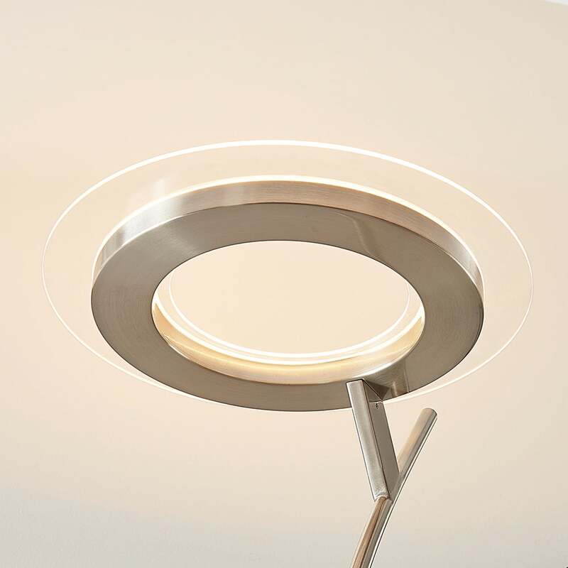 Lindby Stehleuchte Darion LED dimmbar Lampe Leuchte grau Metall 180cm hoch - 4251096544954