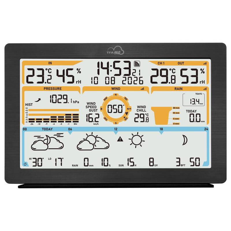 TFA Dostmann WLAN-Wetterstation TFA.me ID-05 Wettervorhersage 4 Tage schwarz - 4009816043573