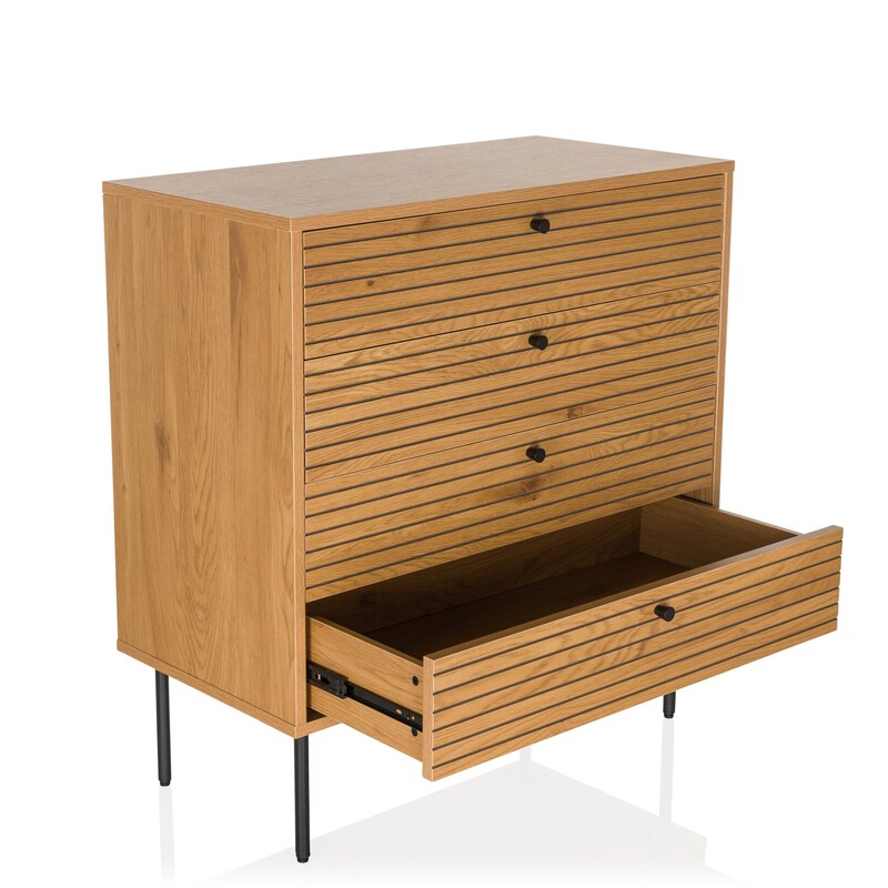hjh LIVING Kommode LINNO K Schubladenkommode Sideboard Aufbewahrung modern grau - 4064323045571