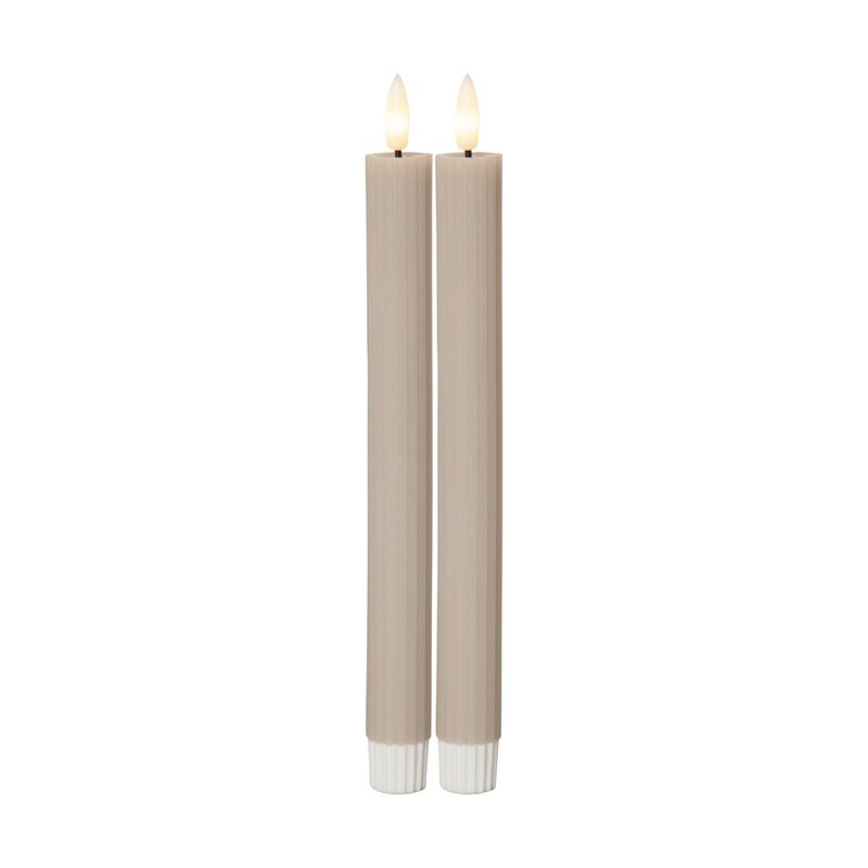 startrading LED-Kerze Kerze Flamme beige 25 cm Wachs Batterie 2er-Pack 3 SETS - 7391482064899