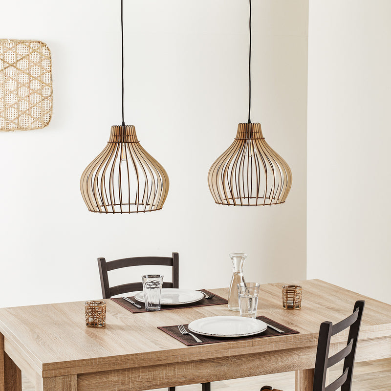 Euluna Hängeleuchte Pendelleuchte Barrel Leuchte Lampe Deckenlampe LED Holz - 5907623619891
