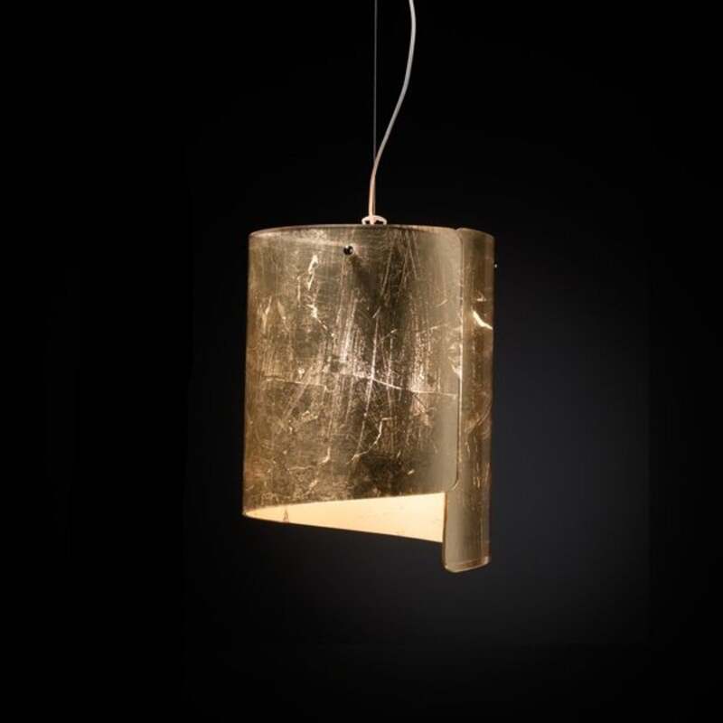 Selène Hängeleuchte Pendelleuchte Papiro Glas Lampe gold Glasschirm Wohnzimmer - 8023761059942