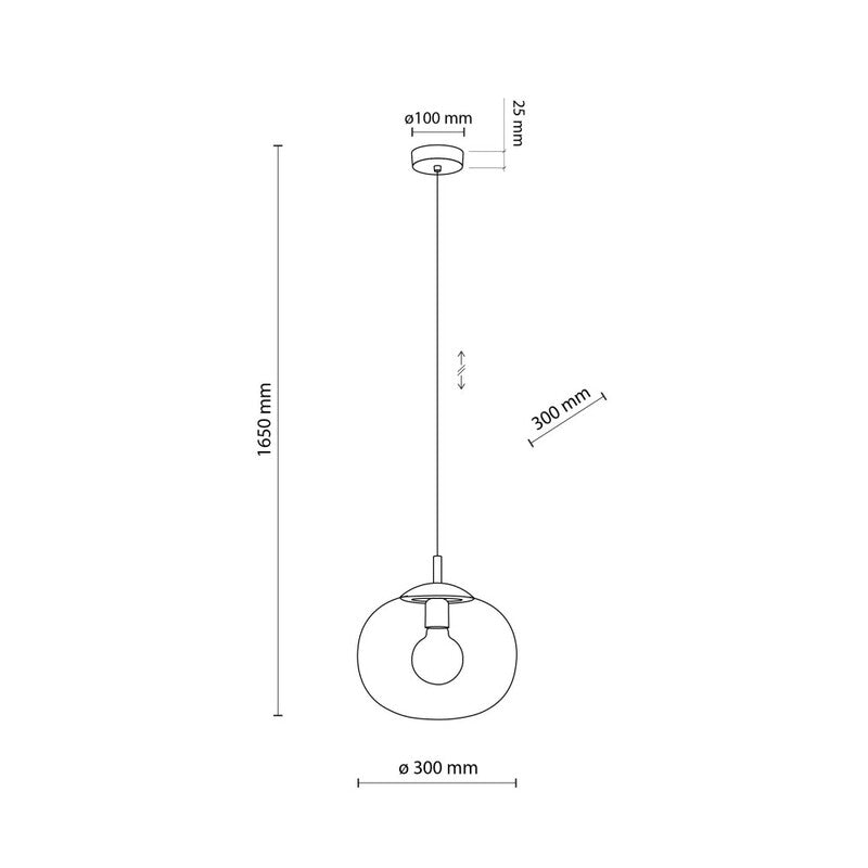 TK Lighting Pendelleuchte Hängeleuchte Vibe 30cm LED dimmbar topas schwarz - 5901780546779