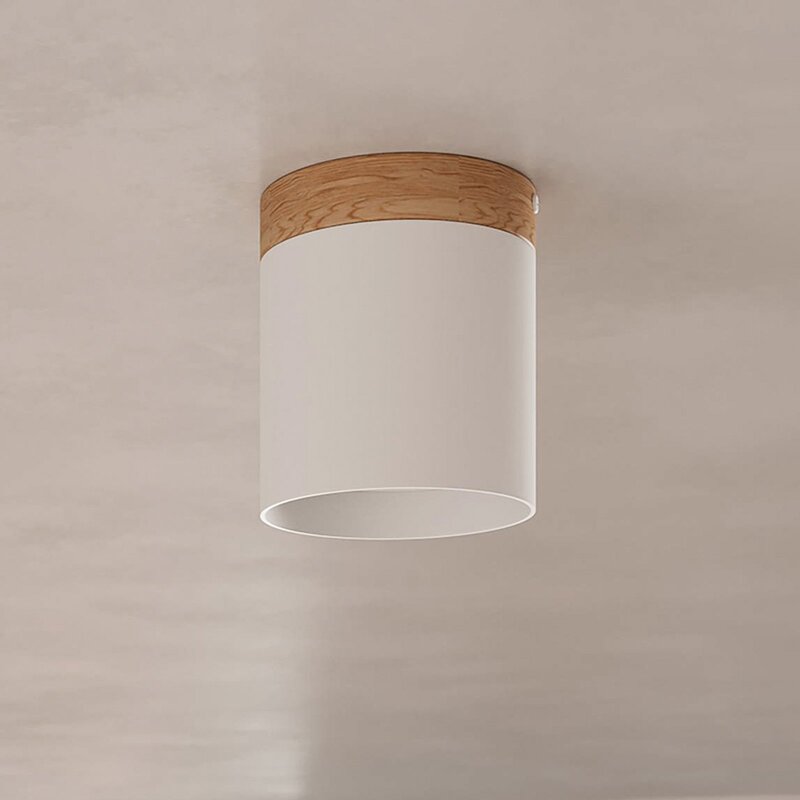 Sollux Deckenspot Rif Spot Strahler weiß Holz Aluminium Ø 12 cm dimmbar GU10 - 5903282773202