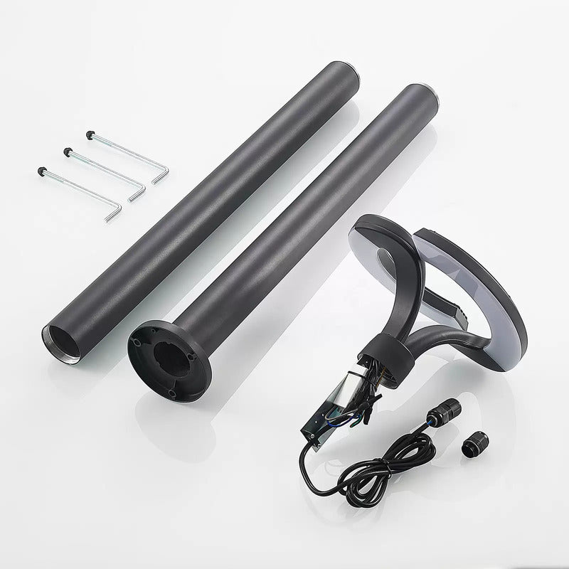 Lindby Außenleuchte Mastleuchte LED Kreis dunkelgrau Aluminium Kunststoff - 4251911734232