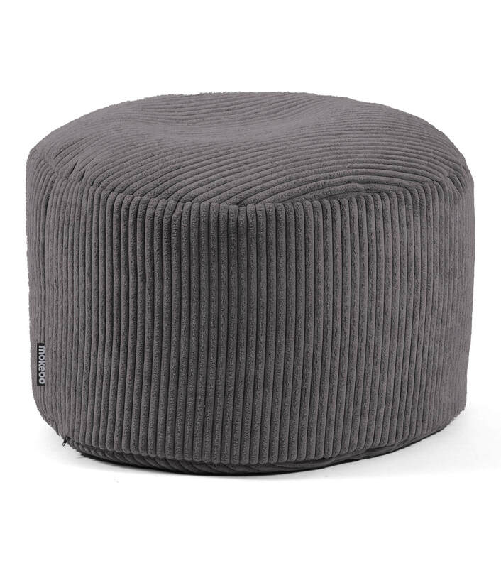 mokebo Pouf Hocker Sitzhocker Der Faule Lenz Bodenkissen anthrazit Cord 30x50 cm - 4260669189560