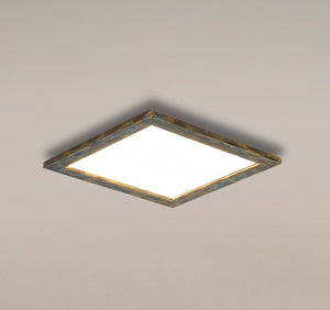 B-Ware Quitani LED Panel Leuchte Aurinor LED Deckenleuchte goldfarbig patiniert 45 cm