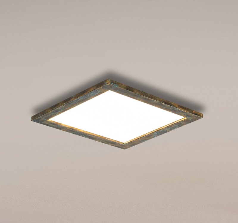 Quitani LED Panel Leuchte Aurinor LED Deckenleuchte goldfarbig patiniert 45 cm - 4251911769203
