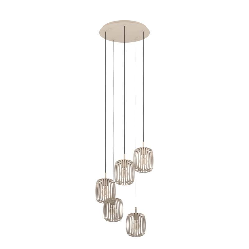 Eglo Hängelampe Romazzina Pendelleuchte Hängeleuchte sandfarben Stahl Ø50cm 5flg - 9008606299904