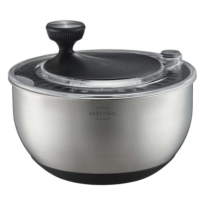 SILBERTHAL Salatschleuder Salatzentrifuge Edelstahl effektive Schleuderfunktion - 4260470464627