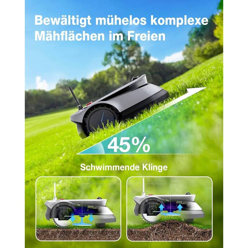 Ecovacs GOAT G1-800 Mähroboter Li-Ion 21V 4Ah 220mm Schnittbreite 3-6cm Höhe - 6970135031160