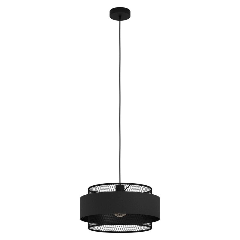 Eglo Bazely Hängeleuchte Pendelleuchte Lampe schwarz Stoff Ø40cm SIEHE TEXT/FOTO - 9002759436681
