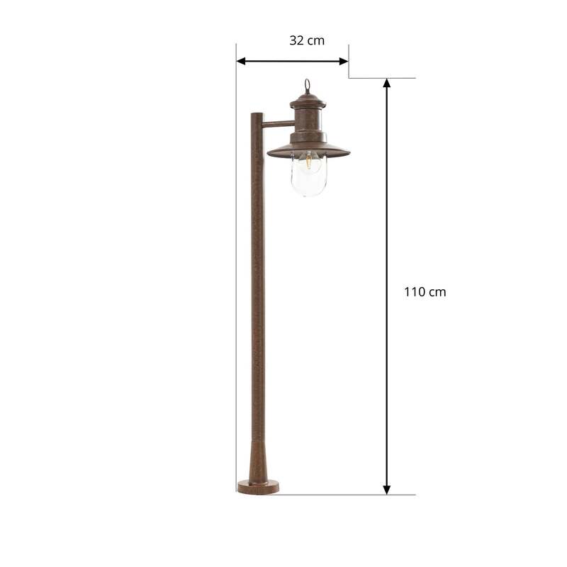 Lindby Wegeleuchte Eloretta LED Gartenlampe rost Stahl 110cm IP44 E27 dimmbar - 4255830909078