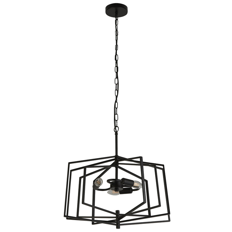 Searchlight Hängeleuchte Pendelleuchte Slinky Metall schwarz dreiflammig 50 cm - 5053423159201