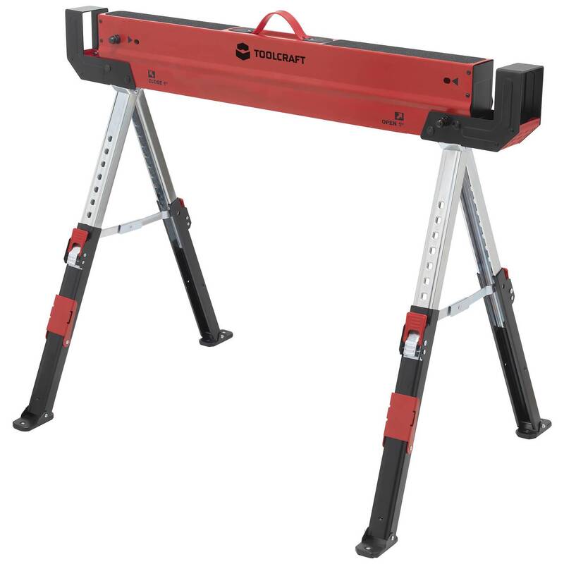 TOOLCRAFT Sägebock Arbeitsbock Klappbock Stahl Höhenverstellbar 300 kg - 4064161216560