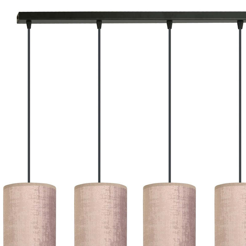EMIBIG LIGHTING Pendellampe Joni Hängeleuchte Leuchte Textil 4fl lang rosé-gold - 5901738920910