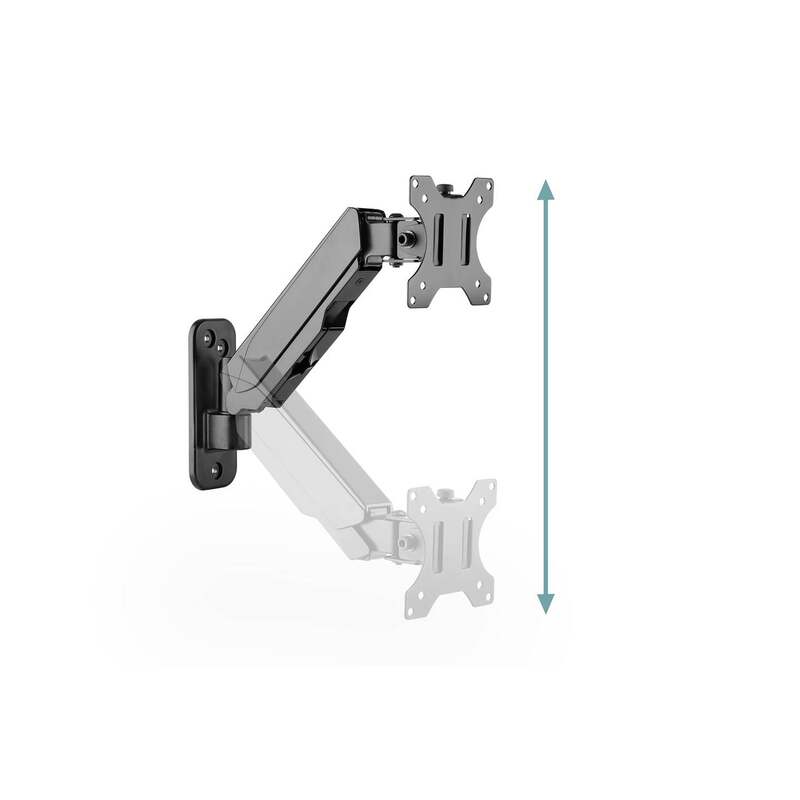 Digitus Monitor-Wandhalterung drehbar für 1 Display 33-81cm schwarz matt 8kg - 4016032465133