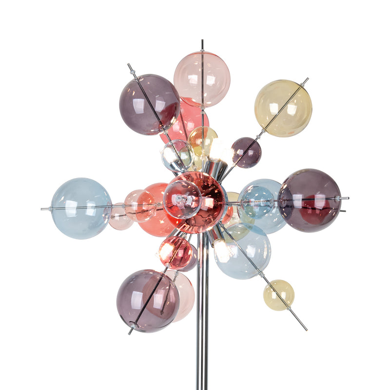 Näve Stehleuchte Explosion G9 bunte Lampe mit Schalter 169cm chrom Glas Ø51cm - 4003222897560