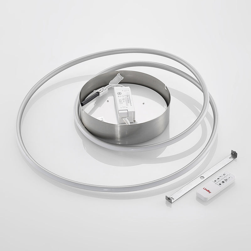 Lindby Deckenlampe Deckenleuchte Bovia LED Lampe dimmbar Leuchte CCT nickel 60cm - 4251911726367