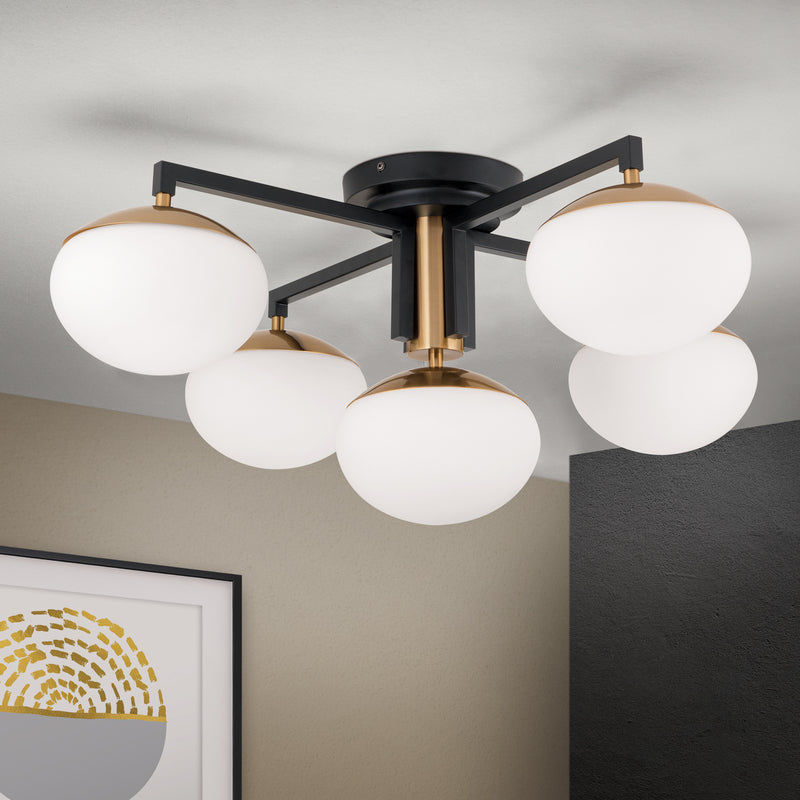 Deckenleuchte Josephine 5-flammig LED Lampe dimmbar schwarz weiß Ø73,5cm - 9003090275298
