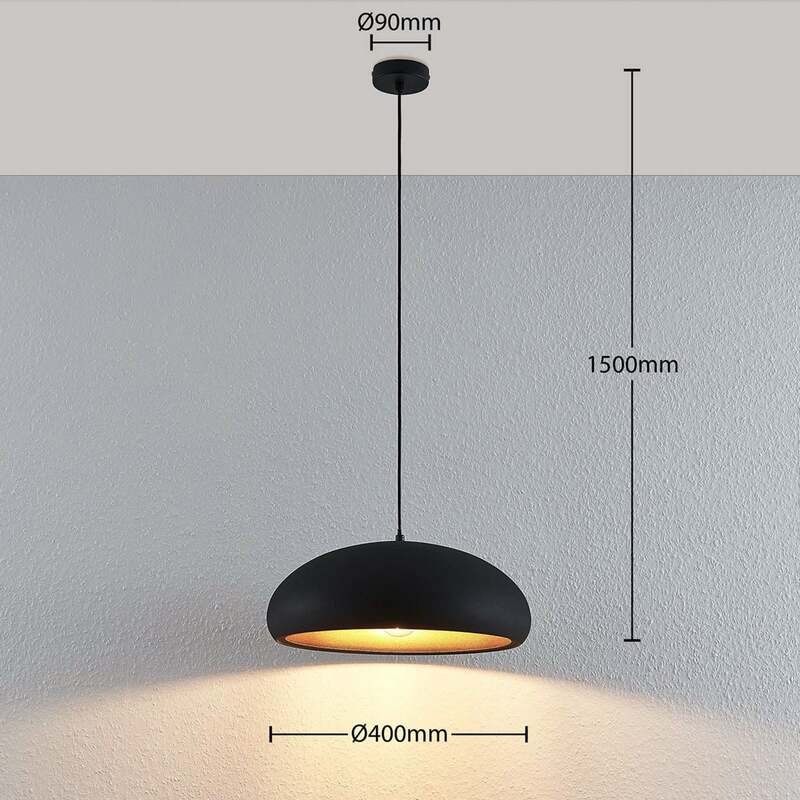 Lindby Pendelleuchte Hängeleuchte Gerwina LED Lampe dimmbar schwarz/gold 40cm - 4251096560633