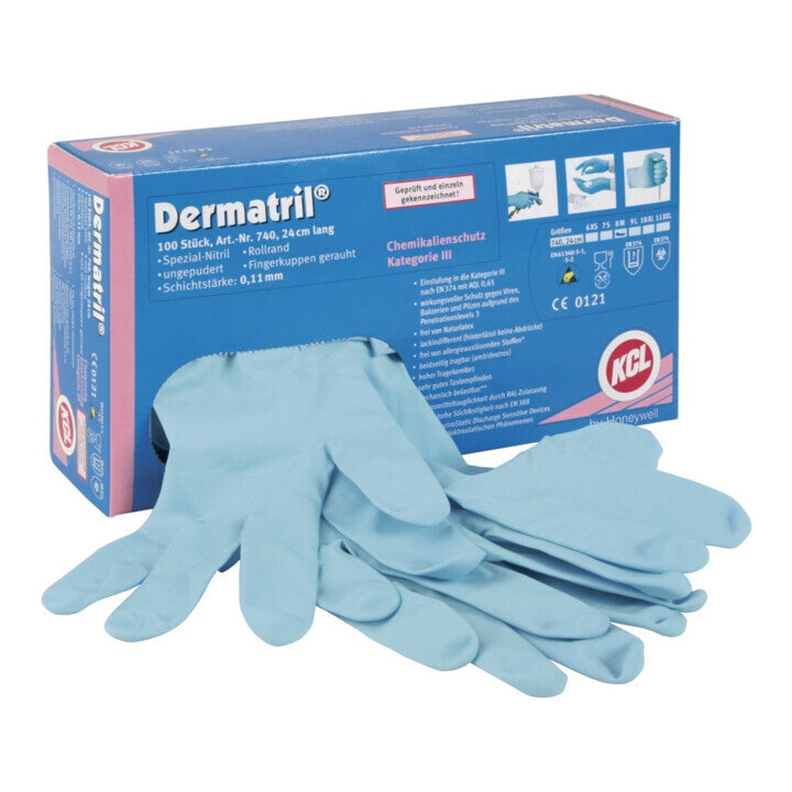 Honeywell Einweghandschuh Chemie Handschutz Nitril blau Größe 10 Box 100 Stück - 4008198774006