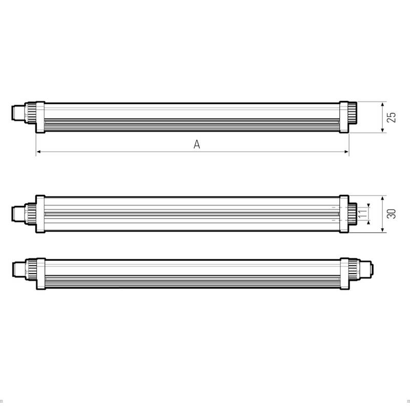 LED2WORK Maschinen-LED-Leuchte LEANLED II 6W 945lm IP54 Aluminium 260x26x31mm - 4260556624013