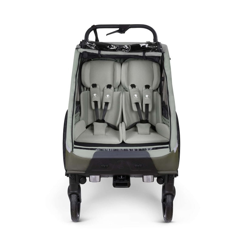 ABC Design Fahrradanhänger Tour 2 Zweisitzer Jogger-Modus Olive 5-Punkt-Gurt 79 - 4045875074738