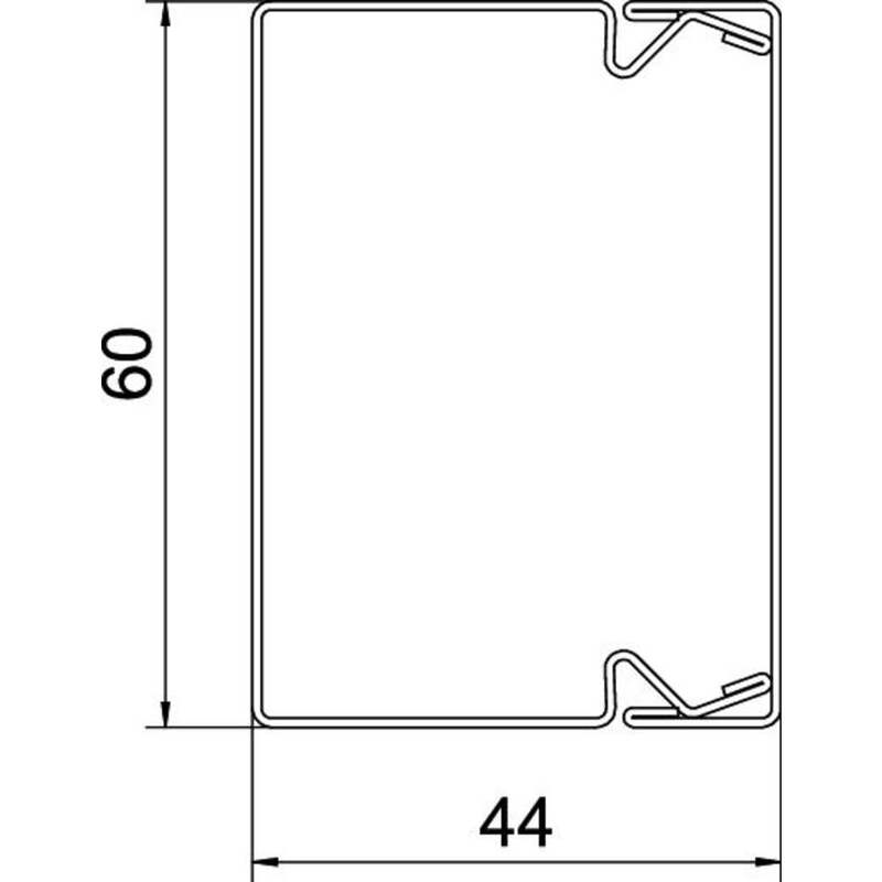 OBO Bettermann Kabelkanal 6248519 Kabelschacht Reinweiß Stahl 200x6x4 cm 2 STÜCK - 4012196313570