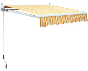 B-Ware Gelenkarmmarkise Sonnenschutz Markise 5x3 Stoff gestreift orange grau weiß