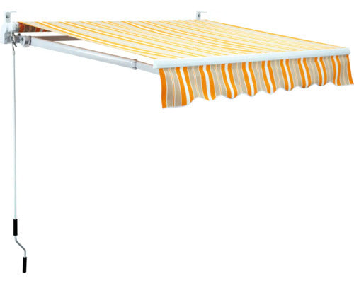 Gelenkarmmarkise Sonnenschutz Markise 5x3 Stoff gestreift orange grau weiß - 4306516022298