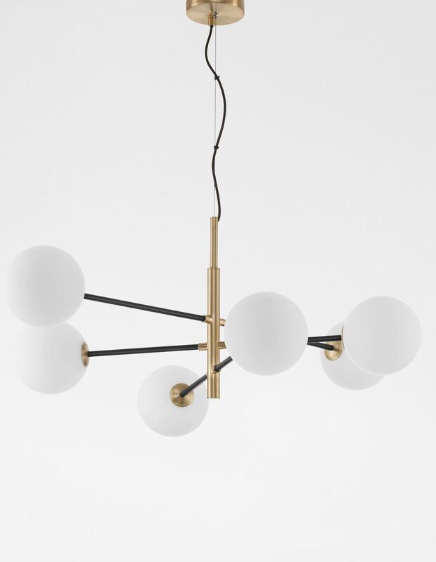 Nova Luce Pendelleuchte Hängeleuchte VITRA Gold Glas dimmbar 6-flammig G9 LED - 5212017424020