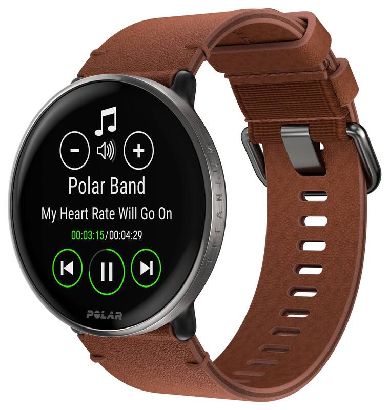 Polar Ignite 3 Titanium Leather Sportuhr 43 mm M/L Braun Fitnessuhr Tracker - 0725882064932