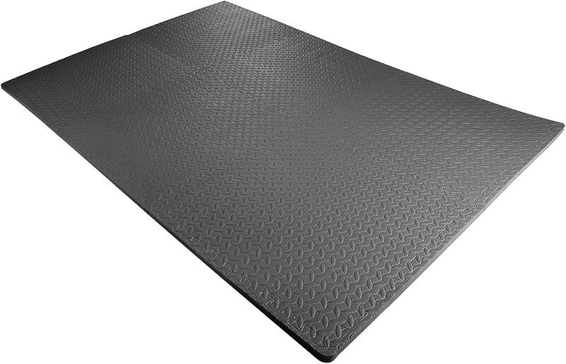 BalanceFrom Puzzle-Fitnessmatte Set 6 Matten Schwarz 3/4" Stärke rutschfest - 0856271007480