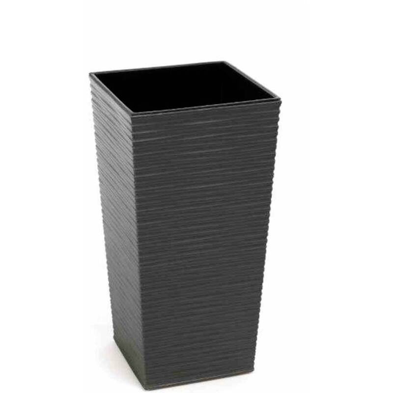 Siena Garden Pflanzgefäß Blumentopf Kunststoff Graphit Rillenoptik 593-50 - 4019111015762