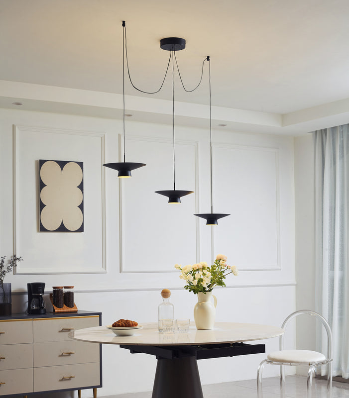 Lindby Hängeleuchte Norvind LED Pendelleuchte dimmbar schwarz 6-flammig 120x25cm - 4251911791754