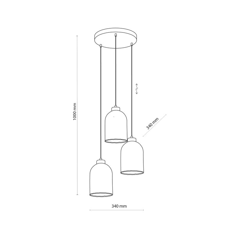Glas-Hängeleuchte Satipo dreiflammig transparent Hängelampe Lampe Leuchte E27 - 5901780556273