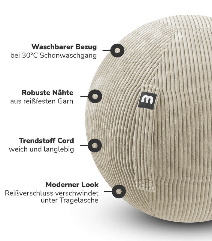 mokebo Stoff Sitzball Büro ergonomisch 'Der Sportliche', Sitzball mit Pumpe oder - 4262436120394