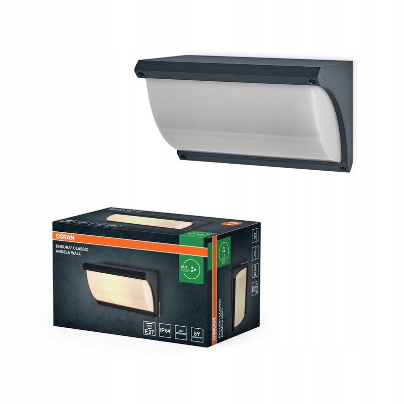 OSRAM Wandleuchte Außen Angela E27 IP54 Gartenleuchte Lampe dunkelgrau robust - 4099854415593