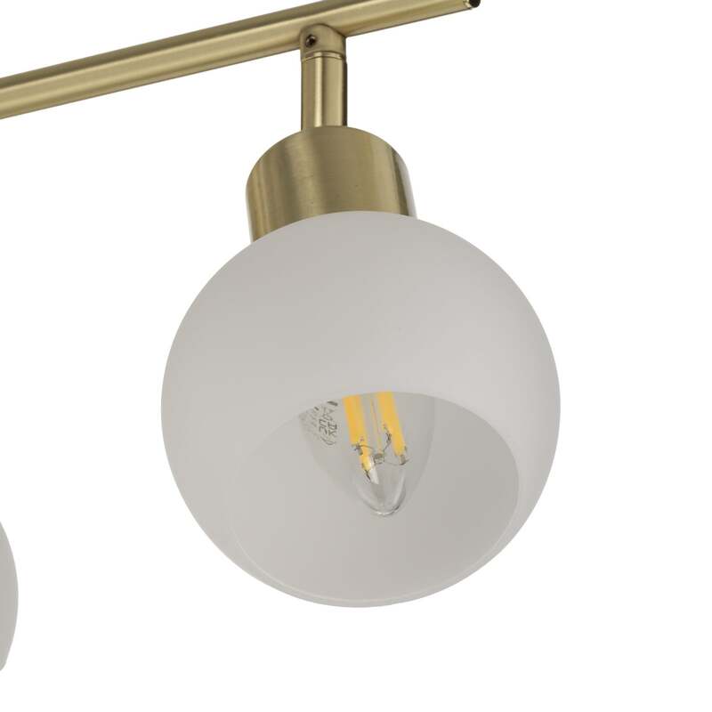 Lindby Deckenleuchte Deckenlampe Elaina messing Glas Opalglasschirme 4 flam940 - 6291106553307