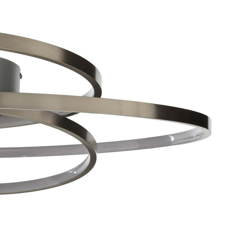 Lindby Deckenlampe Joline LED Leuchte dimmbar nickel Ø60cm 2400 Lumen warmweiß - 4251096563696