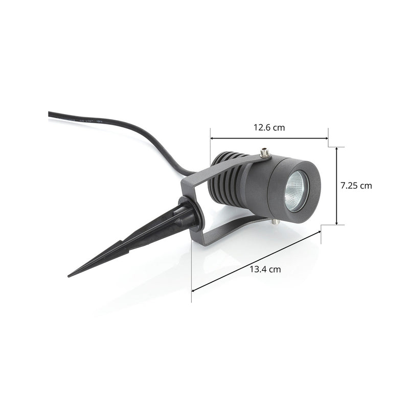 Lucande Außenstrahler Gartenleuchte Jon LED Strahler dimmbar dunkelgrau IP65 - 4251096556131