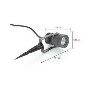 B-Ware Lucande Außenstrahler Gartenleuchte Jon LED Strahler dimmbar dunkelgrau IP65