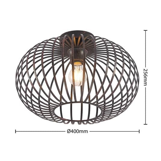 Lindby Rosalea Deckenlampe Deckenlampe Lampe Leuchte Decke kupfer schwarz E27 - 4251911729290
