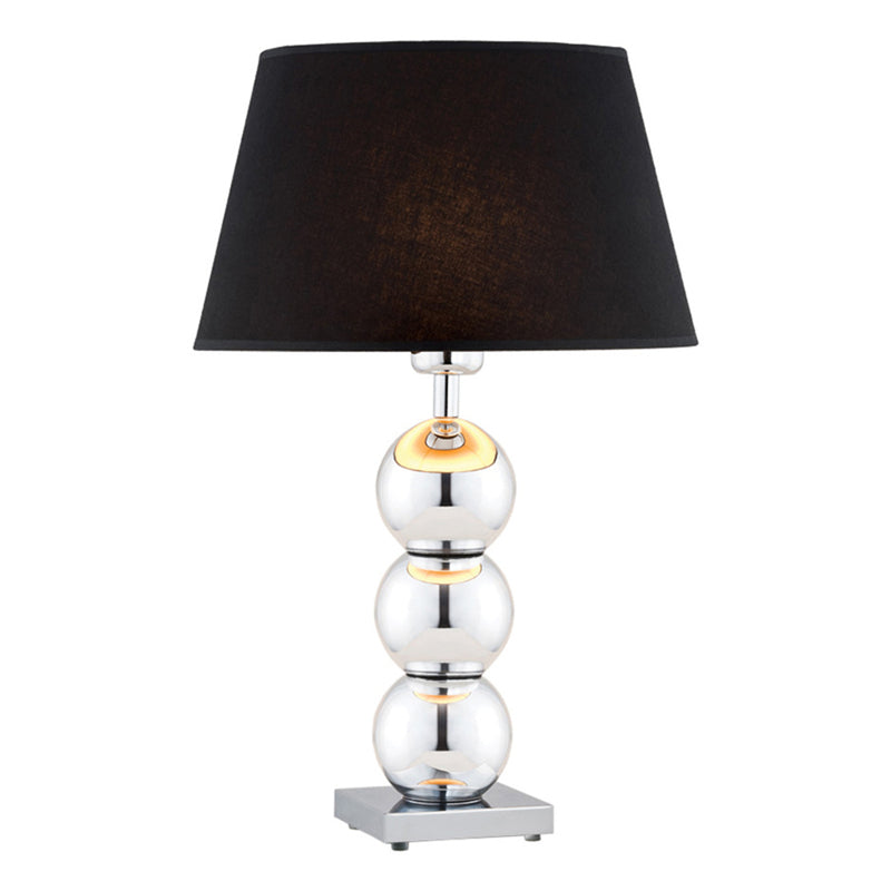 Euluna Textil-Tischlampe Fulda Schreibtischlampe E27 Schirm schwarz Fuß chrom - 5902553217070