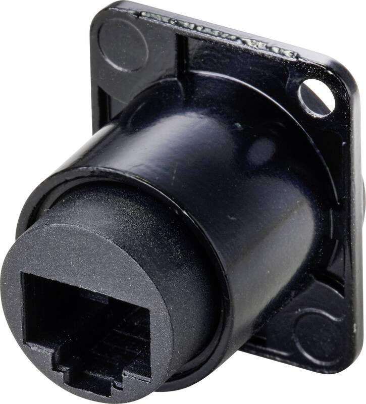 TRU COMPONENTS Einbaubuchse Buchse RJ45 CAT 6 Sensoren 8P8C Schwarz 1 St - 4064161187556