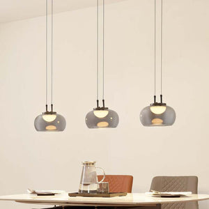 B-Ware Lucande LED Hängeleuchte Pendellampe Lampe rauchgrau Glas höhenverstellbar